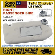 Right Passenger Sun Visor w/ Lights For 2013-2016 Nissan Pathfinder 96400-9PB0A