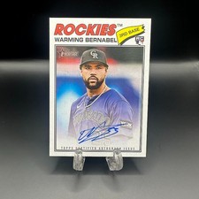 Warming Bernabel Topps Heritage On Card Auto Rookie Colorado Rockies RC Autograp