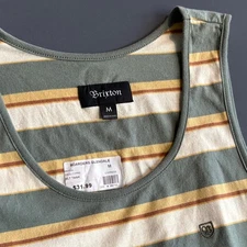 New Brixton Striped Tank Top | Size M | 100% Cotton