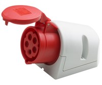 Cee-Steckdose Aufputz 5-Polig Rot 32A IP44 Feuchtraumgeeignet 400V Kunststoff
