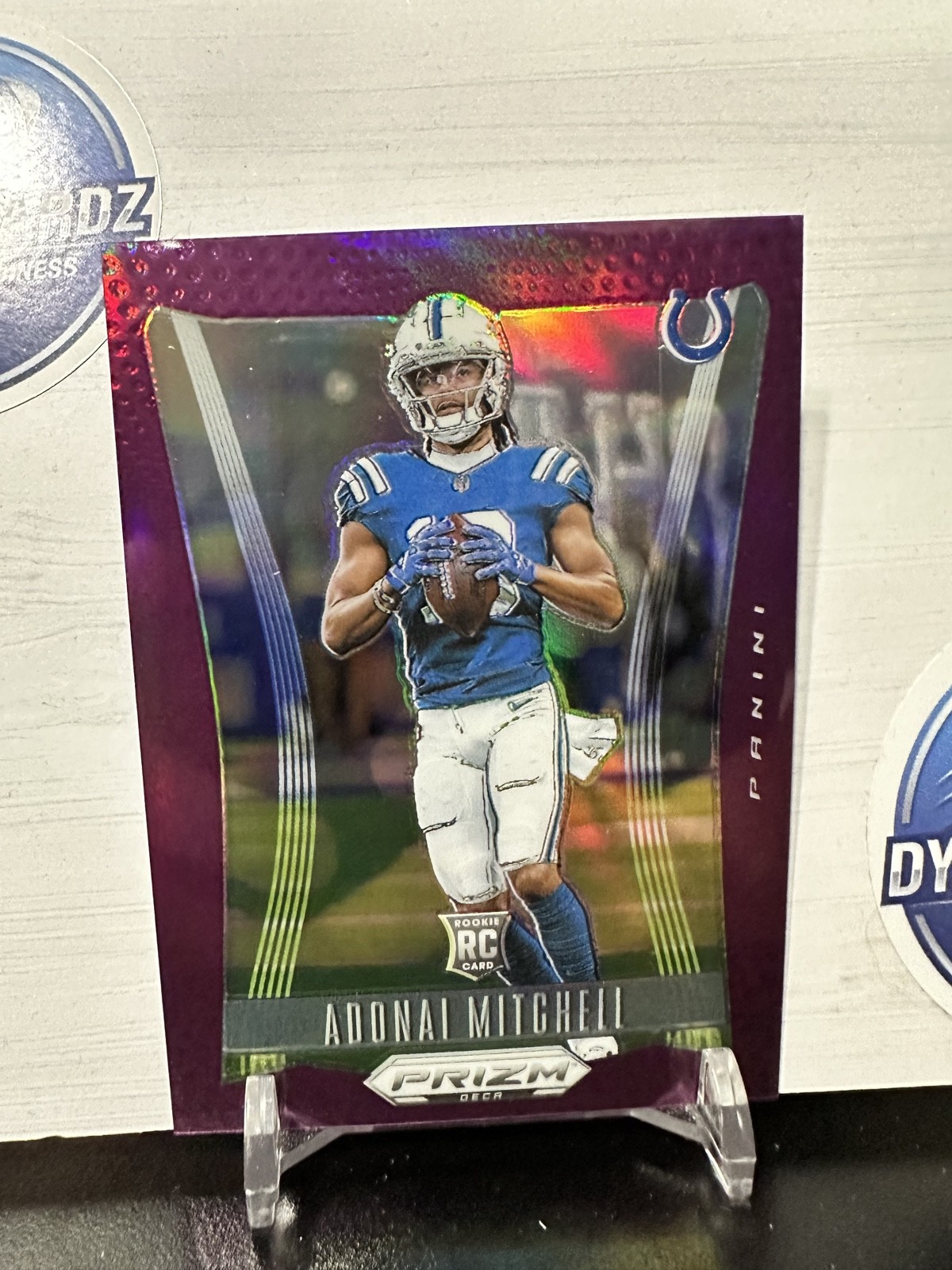 2024 Panini Prizm Deca - Adonai Mitchell #137 Purple Prizm /99 (RC)