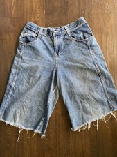 Vintage 1990s Y2k Early 2000s Kik Girl Oversized Wide Leg Shorts Skater Denim