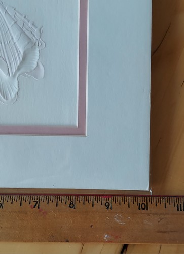 Vintage Lot of (4) Embossed Paper Art - Nautilus Shell Wall Art -Matted 8"x 10" - Picture 16 of 17