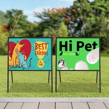 2Pcs Heavy-Duty Double-Sided Metal A-Frame Sign Holder Stand 24"x18" Sign Stands