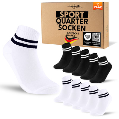 10-100 Paar Tennissocken Quarter Retro Sportsocken Herren Damen Socken Baumwolle