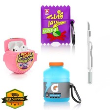3 Pack AirPods 1/2 Case Silicone Cartoon Keychain Cleaning Kit