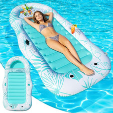 Inflatable Pool Floats Adult, 87"x 47" Large Pool Lounger Float with Storage Coo