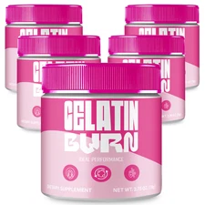 (5 Pack) Gelatin Burn Powder, GelatinBurn for Energy & Healthy Shape Support