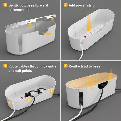 Spacious Power Strip Holder - Elegant Cable Concealer for Clutter-Free Spaces - Afbeelding 11 van 11
