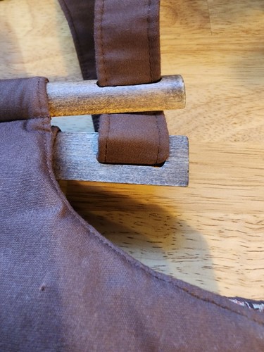 Borsa vintage fatta a mano trapuntata modello stella con manici in legno e stoffa - Foto 9 di 12