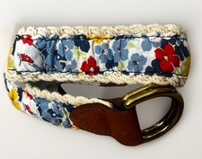 Polo Ralph Lauren D-Ring Adjustable Fabric Floral Double Sided Belt Size XS 25  