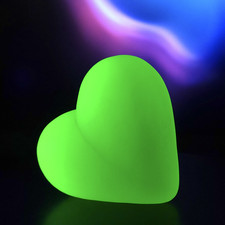 Art Deco Uranium Glass Heart Vaseline Frosted Yellow Glass Statue