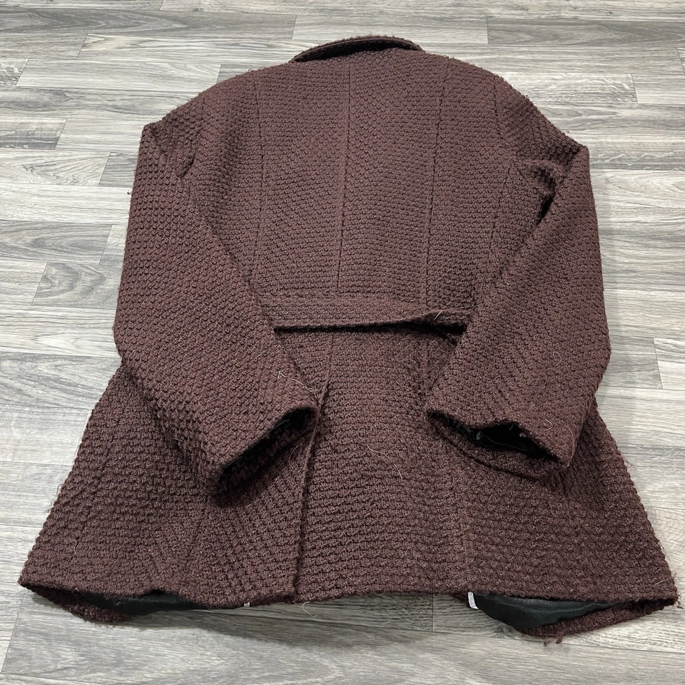 Chaqueta con cinturón para mujer Calvin Klein abrigo guisante marrón talla Petite Médium Foto 4 de 4