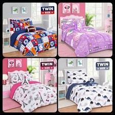 6PC Bedroom Kids Bed in a Bag Comforter Sheet Complete Bedding Set Twin Size