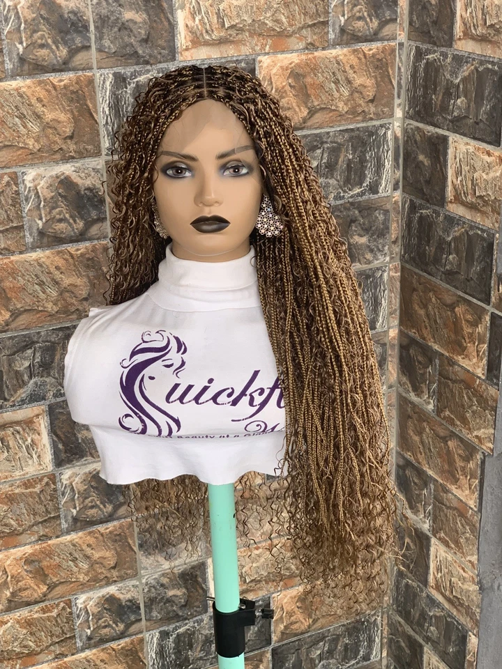 Tangle Free Boho Knotless Braided Wig Box braids Full lace braids wig Senegales - Image 3 of 4
