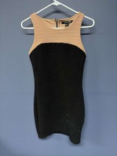 Forever 21 Women’s Textured Colorblock Bodycon Dress Black Tan S