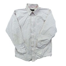 Ariat Pro Series Men Long Sleeve Plaid Button Down Shirt Pink Black White Size S