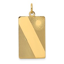 14k Yellow Gold Solid Rectangular Dog Tag Pen...