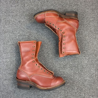 Wesco Jobmaster Boots 8.5 D Red Brown Leather Lace Up Logger  display picture 1