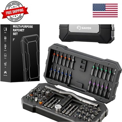 66 in 1 Magnetic Screwdriver Set Portable Multi Bit Ratcheting Screwdriver Ki...