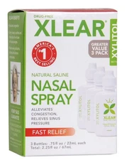 (3 Pack) Xlear Natural Saline Nasal Spray 0.75 Fl Oz, New In Box, Exp. 9/2028
