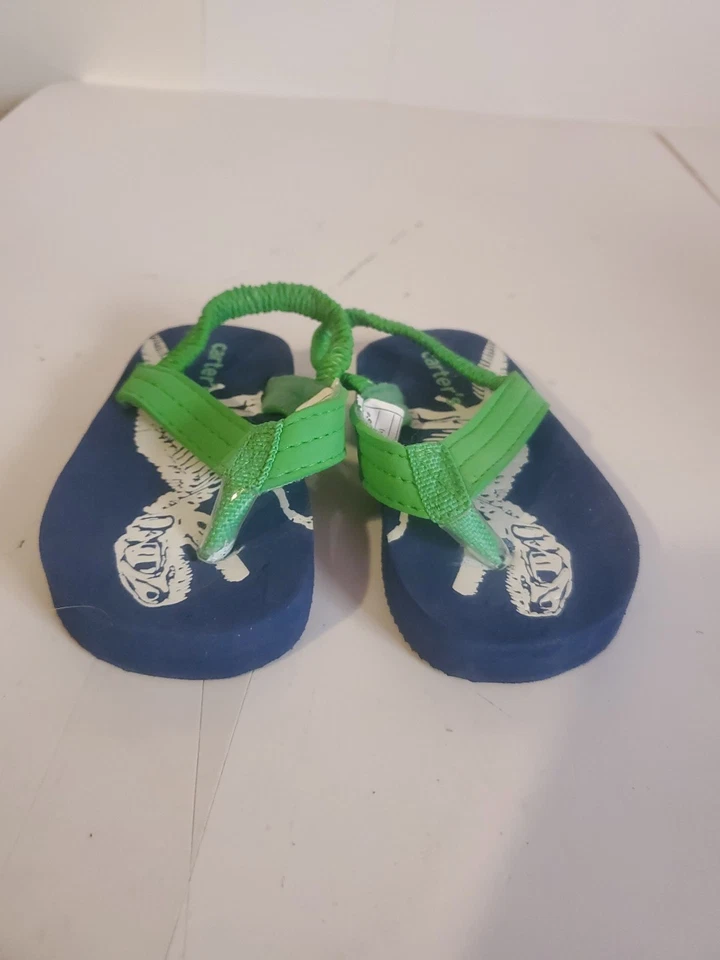 Sandalias verdes Carter’s para niños talla XS (3-4) | gancho y bucle para bebé pequeño verano... Foto 2 de 4
