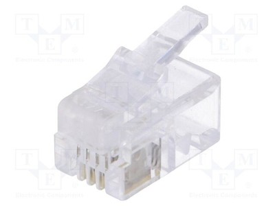 RJ10 Stecker gerade ungeschirmt System: 4p4c vergoldet PIN: 4