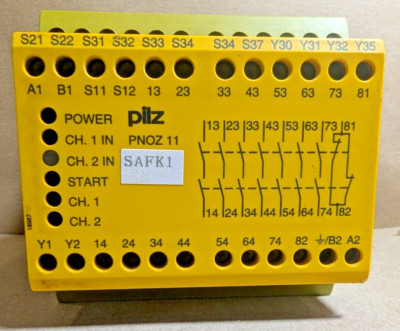 Pilz PNOZ 11 120VAC 24VDC 7N/O 1N/C 8A, Safety Relay Ident No. 774085