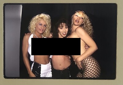 35mm Color Slide - Busty Rayveness And Friends Original Pinup Adult Star