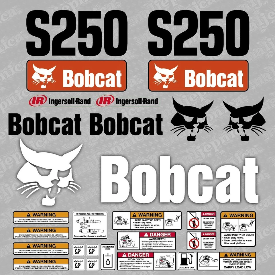 Bobcat S250 Lader Aftermarket Aufkleber / Ersatzaufkleber Set - Bild 1 von 3