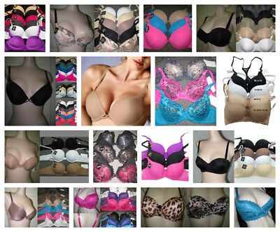 50-100 Bras MIXED STYLES SIZES REG n PUSH UP BRAS BARGAIN WHOLESALE LOT A-F G