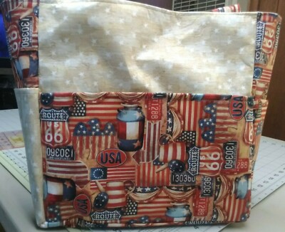 オーダー Route 66 USA Star Flag America Eagle Travel Purse/Project Bag