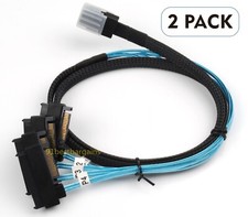 2X TOP Mini SAS 36 Pins SFF-8087 to 4 SFF-8482 Connectors With SATA Power Cable