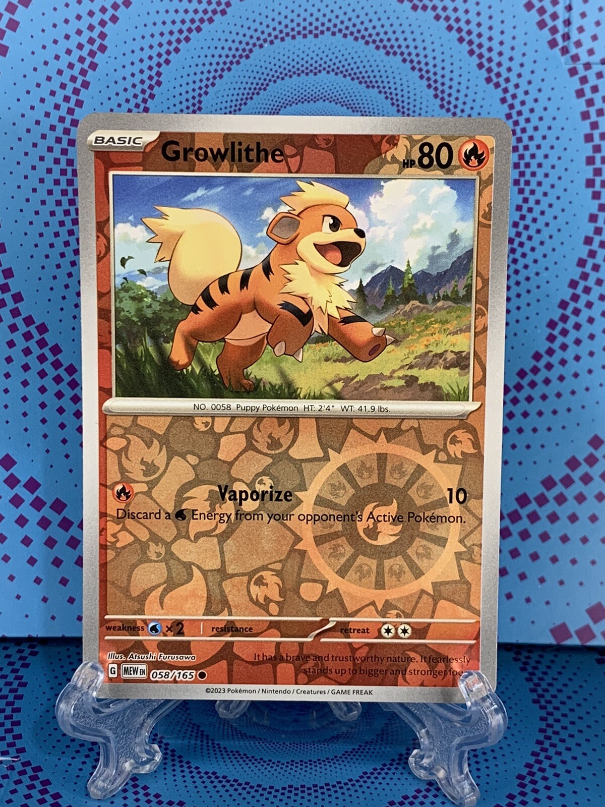 Growlithe Reverse Holo - 058/165 - Scarlet & Violet 151 Pokemon TCG - NM 🔥🔥🔥