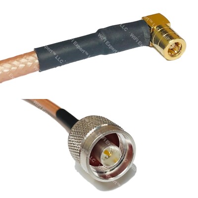 RG400 SMB FEMALE ANGLE to N MALE RF Cable FAST-SHIP LOT