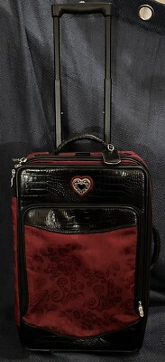 Brighton Mevelyn Burgundy Croc Leather 22” Carry-on Luggage
