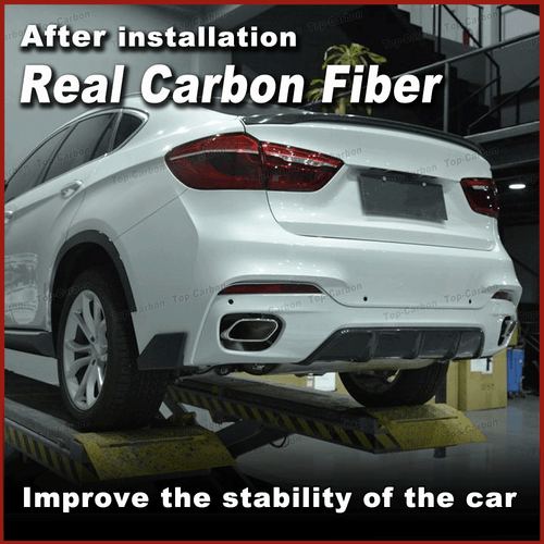 Difusor para BMW X6 F16 M paquete carbono difusor trasero faldón trasero alerón enfoque - Imagen 2 de 12