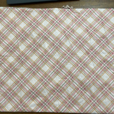 Cotton Fabric Pink Plaid Tartan Orange Green Checkered 1 7/8 Yard x 42 inches