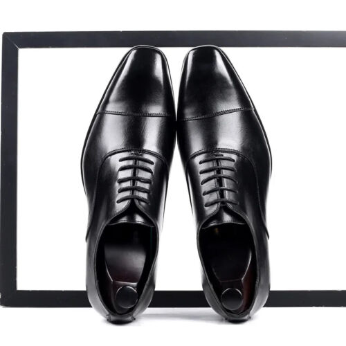 Scarpe eleganti da uomo punta quadrata scarpe da uomo in pelle stile business alla moda slip - Foto 22 di 26