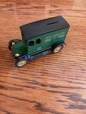 Oscar Mayer Diecast Coin Bank Green, Gold, and Black 1920's Style Made In USA
