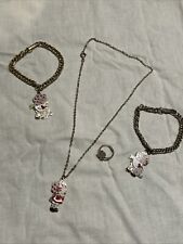 LOT OF 4 VINTAGE STRAWBERRY SHORTCAKE JEWELRY NECKLACE PENDENT RING 2 BRACELETS