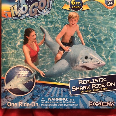 Shark Riding Inflatable SWIMMING POOL INFLATABLE SHARK RIDE ON 6 Ft Long | eBay
