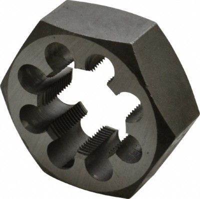 1-7/16 - 16 UNS RH Thread, 2-9/16'' Hex Rethreading Die, Carbon Steel, 1'' Thick