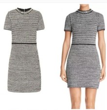 Tory Burch Knit Black White Jeweled Dress Size SP