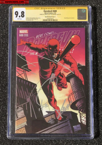 CGC 9.8 SS Signed Charlie Cox & Joe Quesada Daredevil# 600 Variant KwanChang.com - Picture 1 of 2