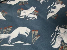1 Fat Quarter New Cotton Fabric Gray Foxes Fox Dear Stella  Approx 21" x 18"