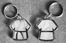 Judo, Karate, Jiu Jitsu suit, uniform, kimono KEYRING personalised belt colours
