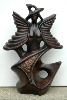 Magnifique sculpture signée en céramique (faux bois) , à identifier - Photo 1/4
