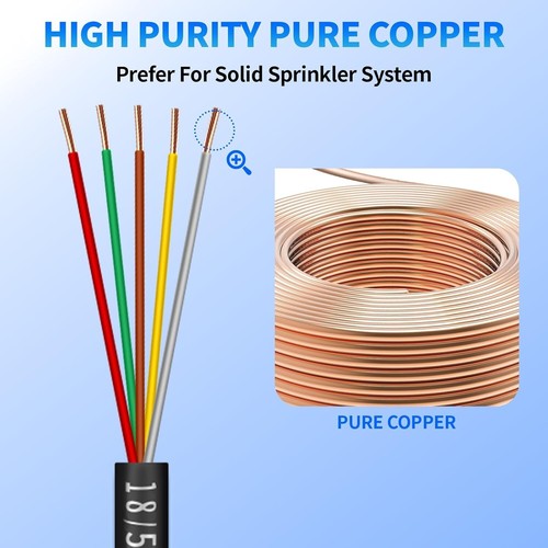 Heavy-Duty 18/5 Sprinkler Wire - Copper Irrigation Cable for Efficient Watering - Picture 8 of 9