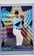2019 Panini Prizm Tier III Blue Wave #7 Justus Sheffield /60 RC Rookie Mariners
